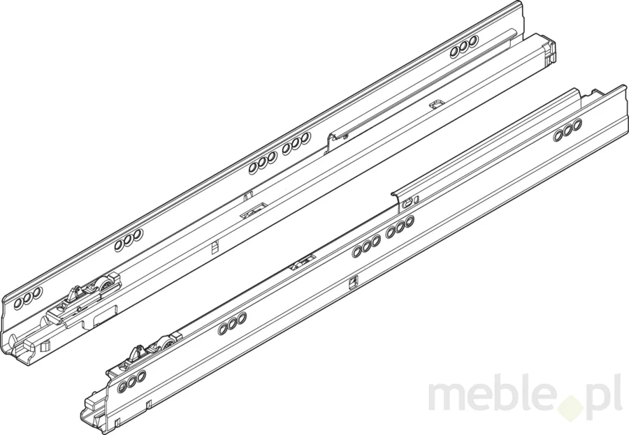 Prowadnice z hamulcem TANDEMBOX ANTARO 576 M do TIP-ON BLUMOTION / dł. 50 cm / 65 kg / wysuw 100%