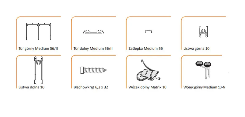 Rączka AFRODYTA 10/M do drzwi przesuwnych - biały połysk / dł. 270 cm