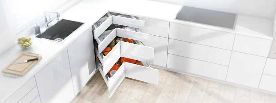 Szuflada Tandembox NAROŻNA Wys.D=198mm Dł.60cm 65kg BIAŁA
