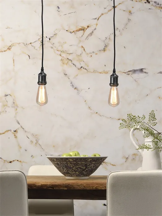 Lampa wisząca metalowa RIGA - czarny