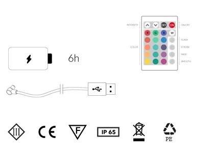 Bezprzewodowa lampa stołowa FLASH - czarny