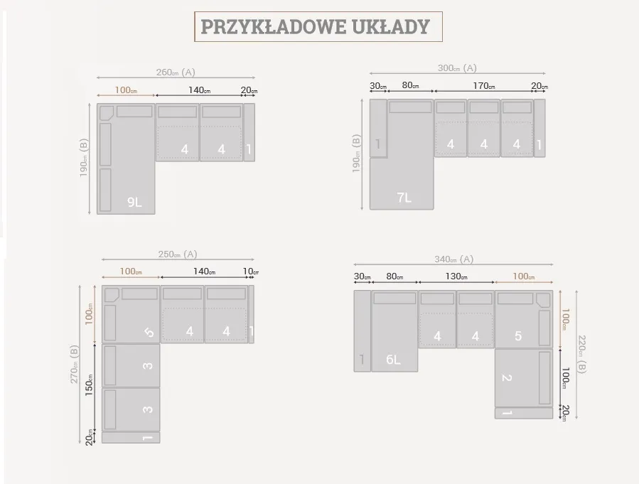 Narożnik LOFT 92 z barkiem i pojemnikami