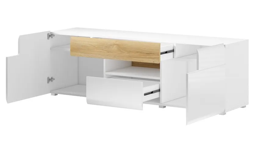 Komoda TV mała TOLEDO WM 41 - biały połysk/san remo