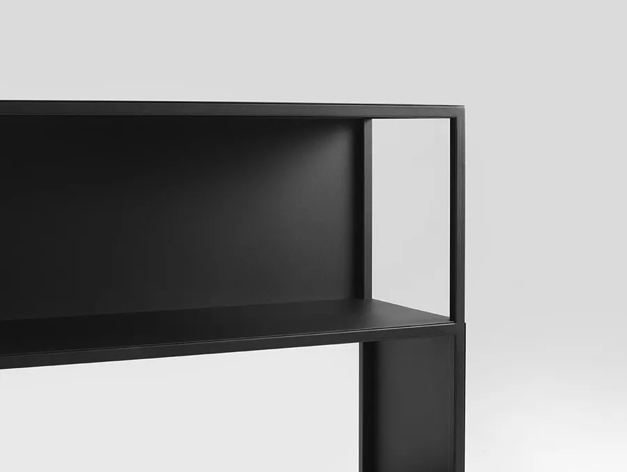 Regał HYLLER SIDE METAL 150x75 - czarny