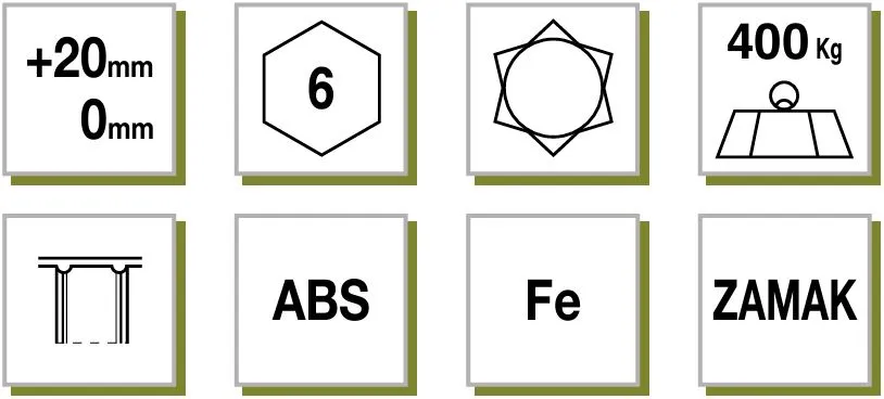 Regulator poziomu 308 CAMAR do dużych obciążeń / wys. 60 mm
