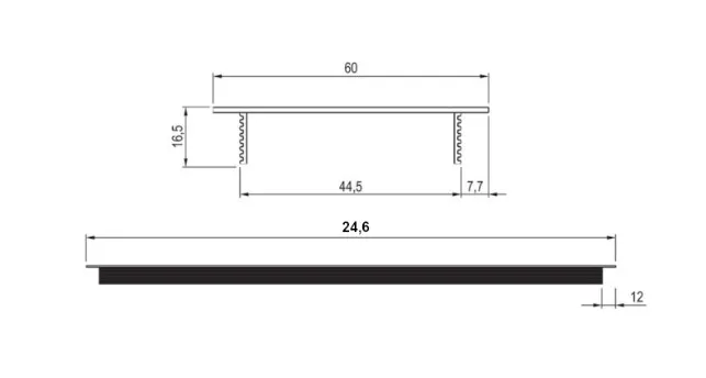 Kratka wentylacyjna 60 L-245mm aluminium C-35 czarny anodowany mat