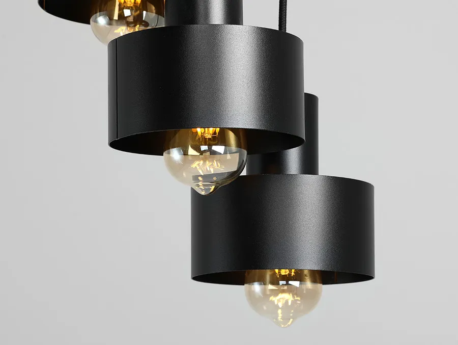Lampa wisząca FAY 3 KOŁO - czarny
