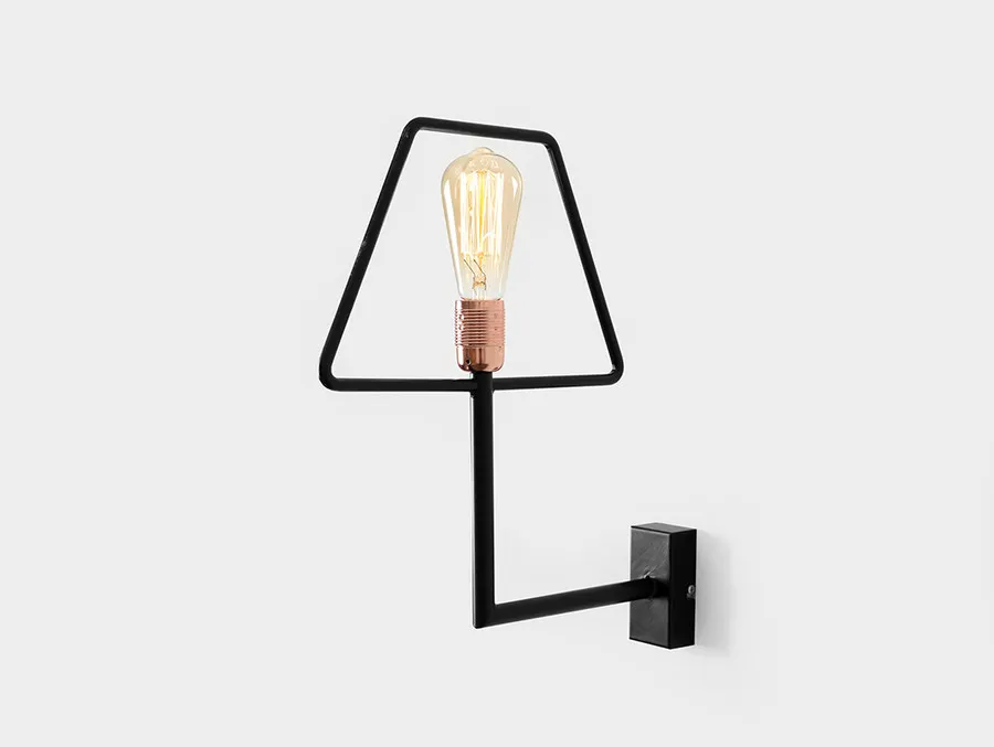 Lampa ścienna FIRKANT WALL - czarny