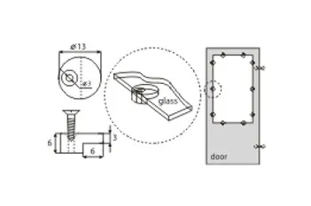 Uchwyt lustra 4 mm Siso CLIP - tworzywo przezroczyste / fi 13 mm