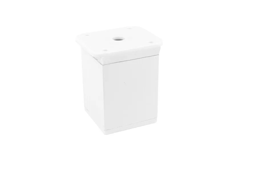 Nóżka kwadratowa z regulacją 4 cm / wys. 6 cm - biały