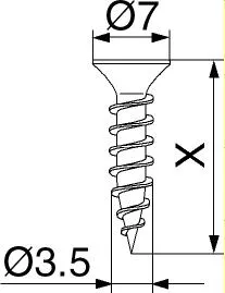 Wkręt do płyty wiórowej Blum 609 / fi 3.5 mm / dł. 15 mm / 10 szt.