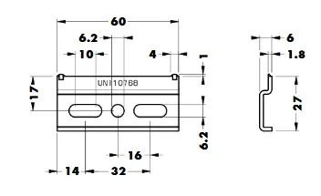 Listwa z blokadą 875 CAMAR do zawieszek i paneli ściennych / dł. 60 mm