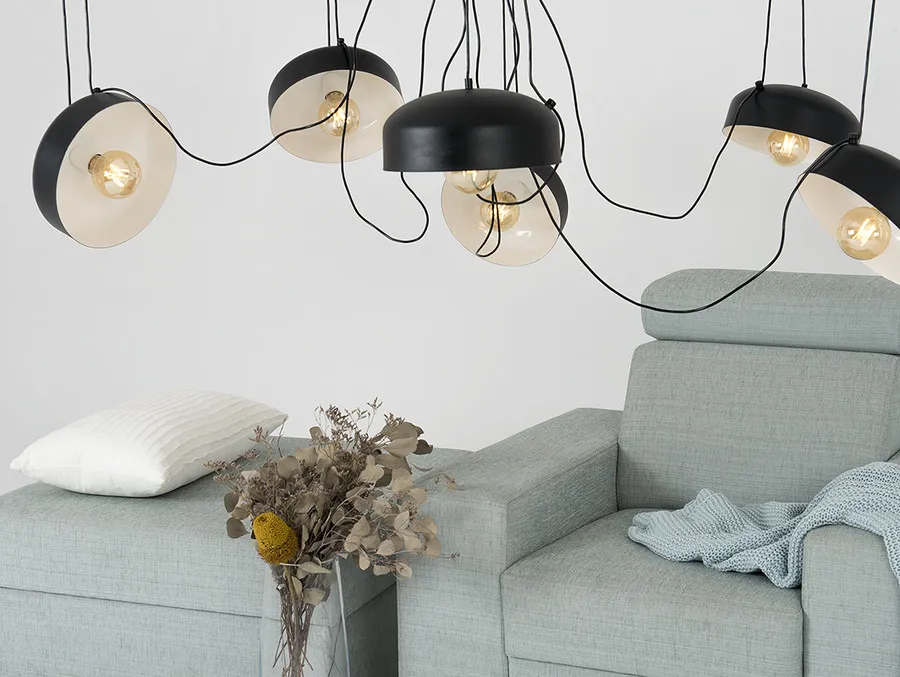 Lampa wisząca POPO FLAT L 6 - czarny