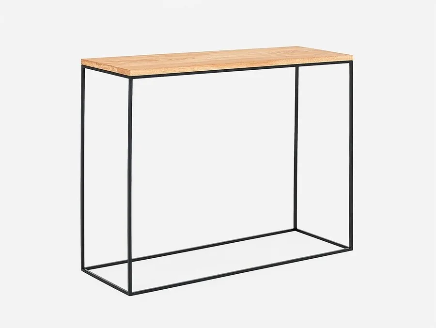 Konsola TENSIO SOLID WOOD 100x35 - naturalny/czarny