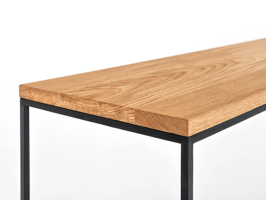 Konsola TENSIO SOLID WOOD 100x35 - naturalny/czarny
