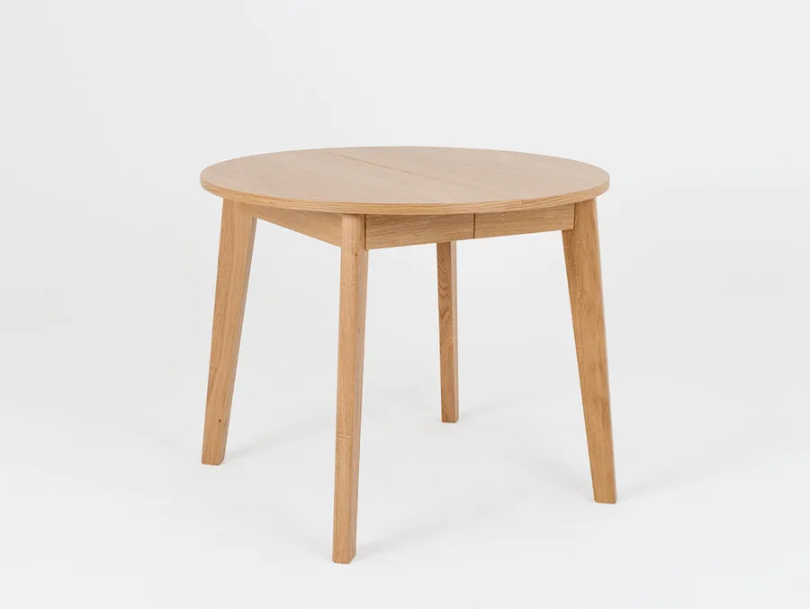 Stół okrągły rozkładany WOODYOU ROUND 95 - dąb lity