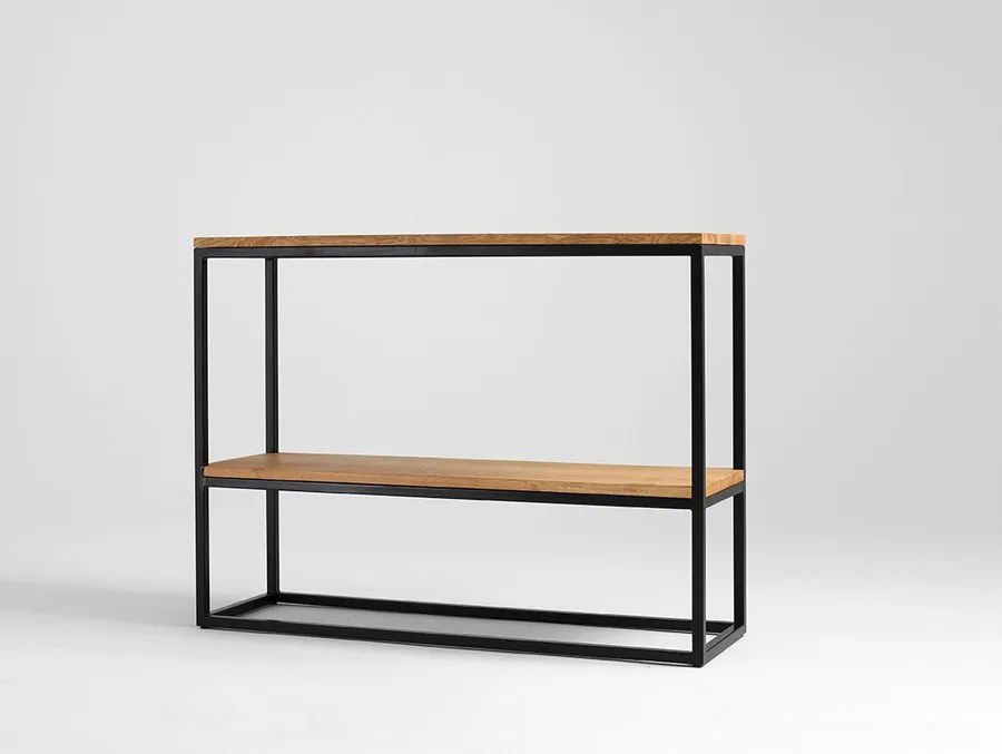 Konsola JULITA SOLID WOOD 75-2F - naturalny/czarny