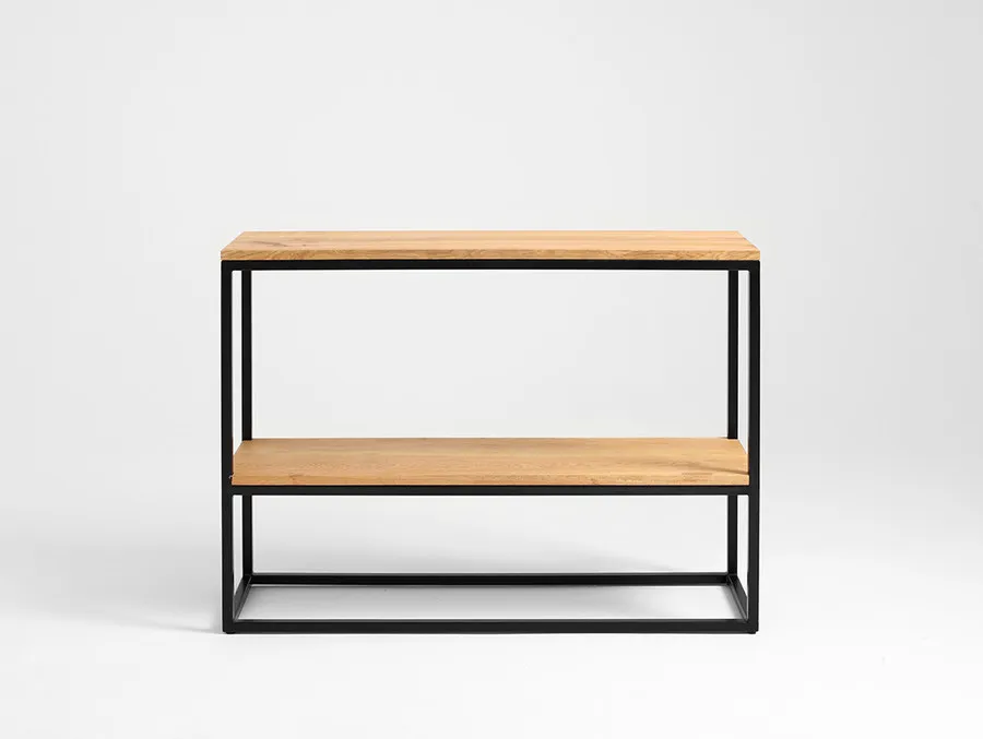 Konsola JULITA SOLID WOOD 75-2F - naturalny/czarny