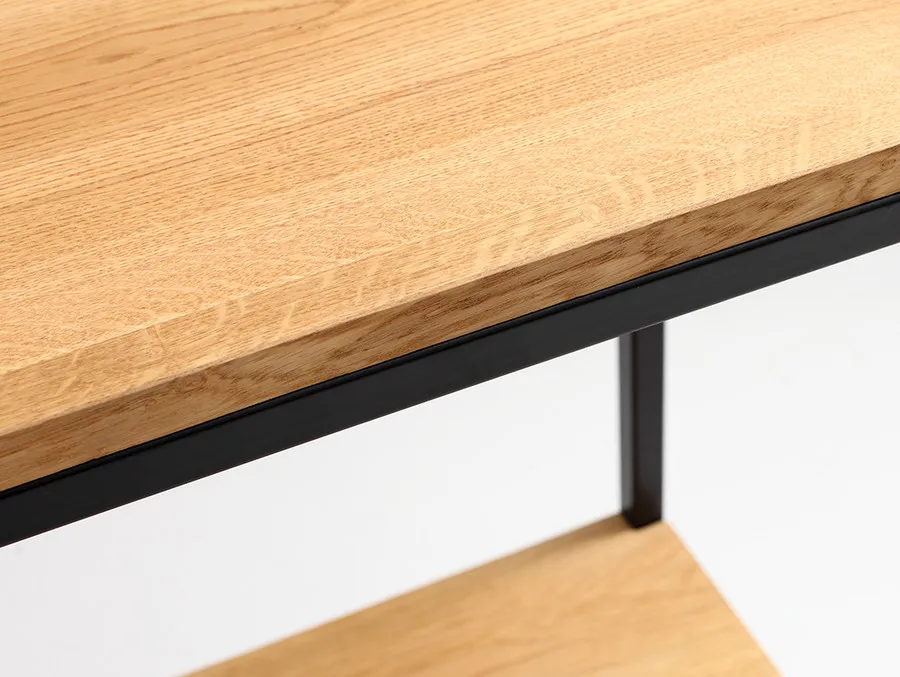Konsola JULITA SOLID WOOD 75-2F - naturalny/czarny