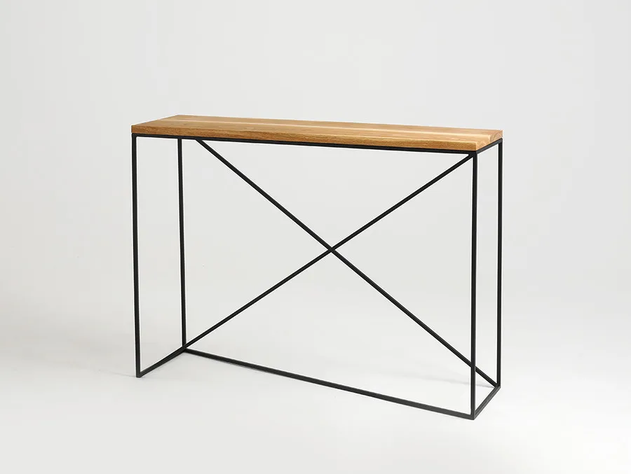 Konsola MEMO SOLID WOOD 100 - naturalny/czarny