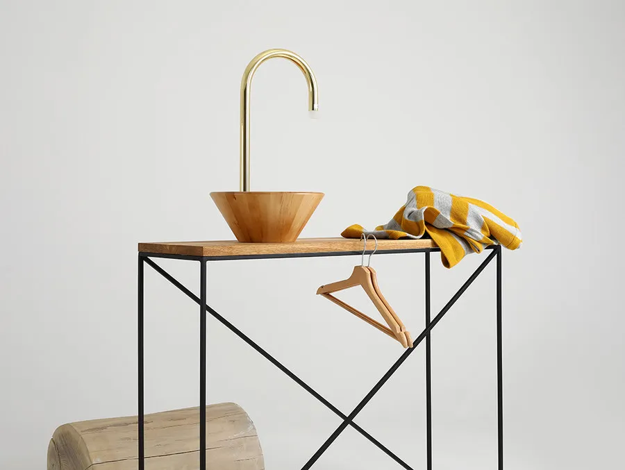 Konsola MEMO SOLID WOOD 100 - naturalny/czarny
