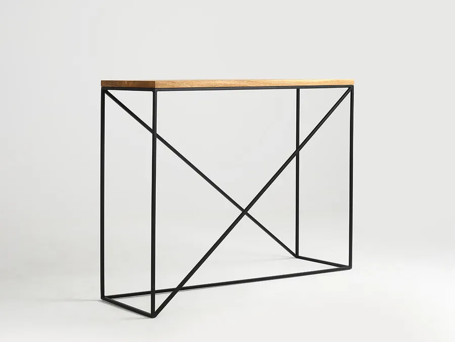 Konsola MEMO SOLID WOOD 100 - naturalny/czarny