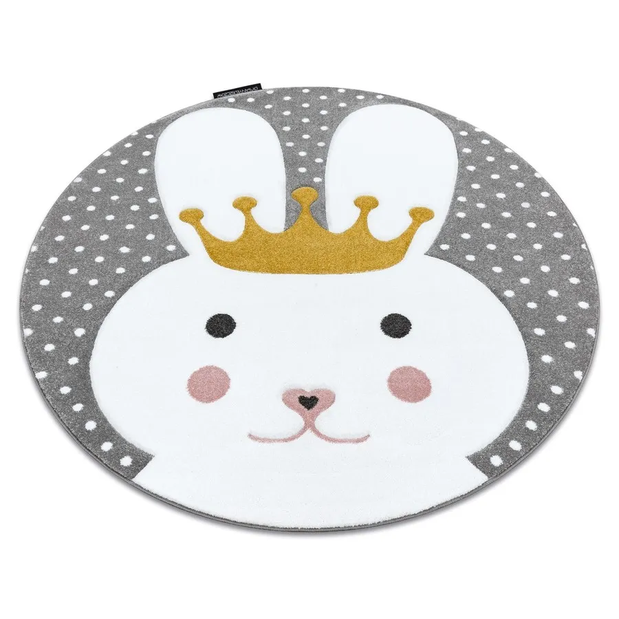 Dywan okrągły BUNNY QUEEN - szary