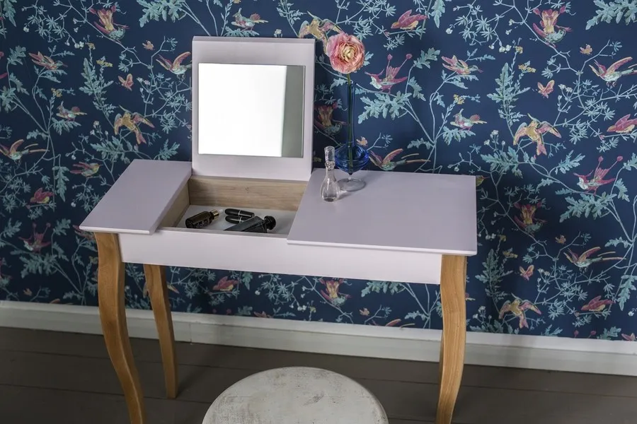 Toaletka LILLO z lusterkiem 85x35 cm - różowy