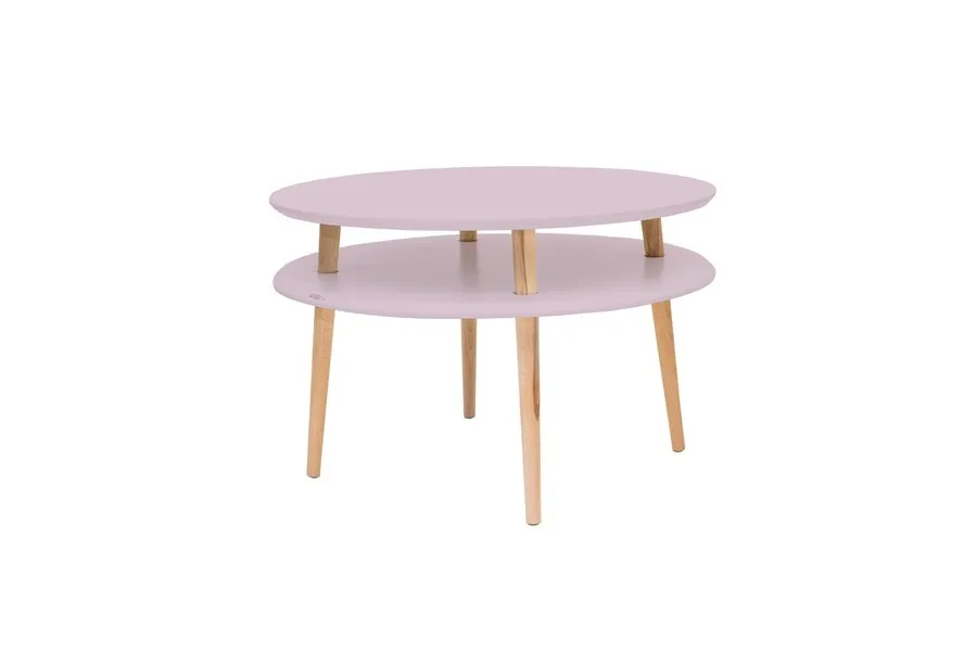 Stolik kawowy UFO 70x35/45 cm - różowy