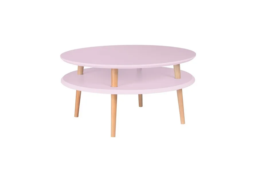 Stolik kawowy UFO 70x35/45 cm - różowy