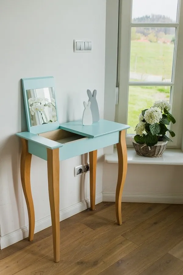Toaletka LILLO z lusterkiem 65x35 cm - żółty