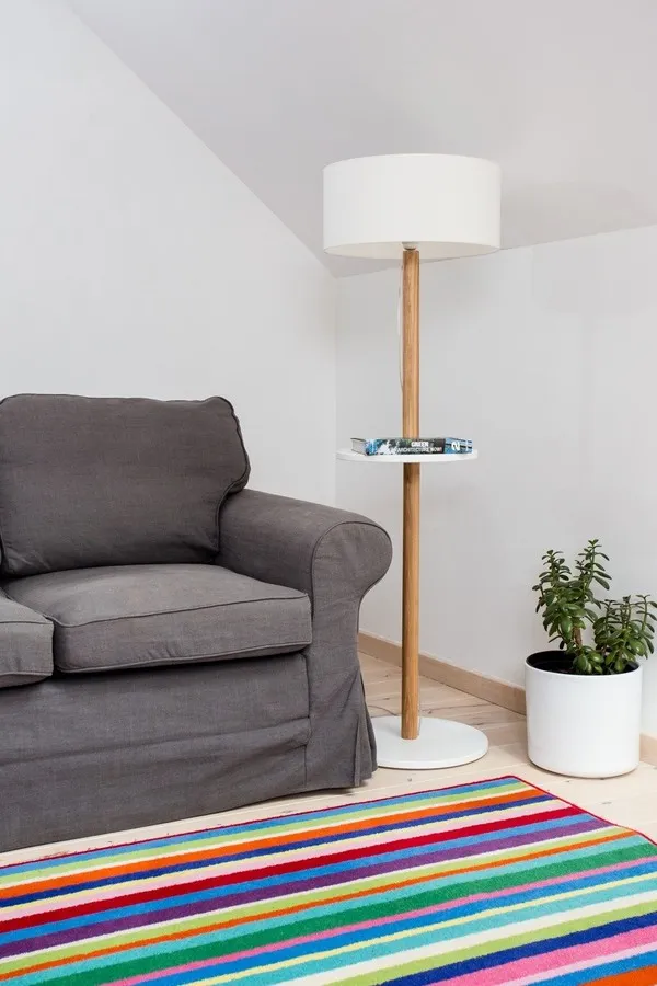 Lampa podłogowa UFO 45x150 cm - ciemnoszary/biały