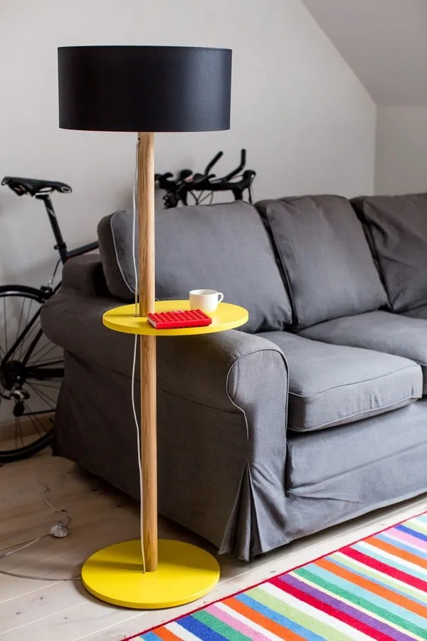 Lampa podłogowa UFO 45x150 cm - ciemnoszary/czarny