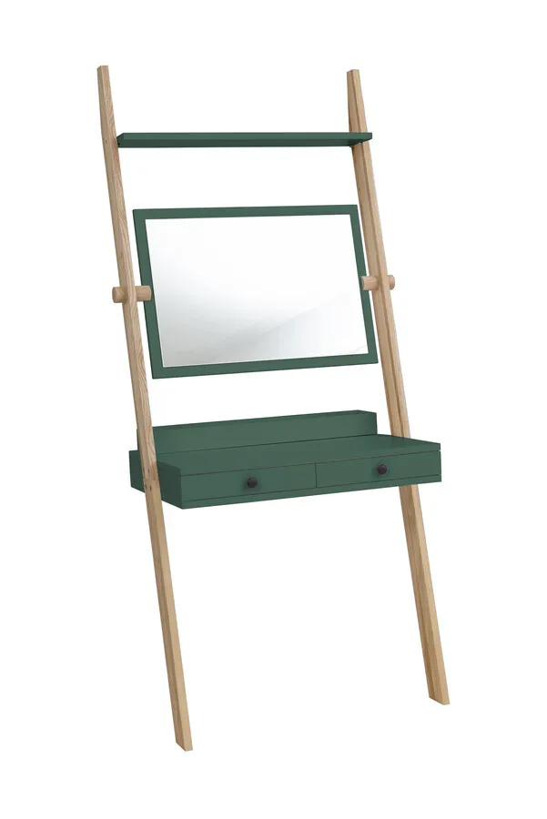 Toaletka drabinowa LENO 79x183 cm - jesion/zielony butelkowy