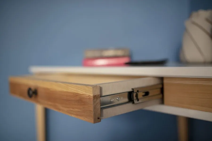 Biurko narożne ASHME 114x85x85cm - granatowy