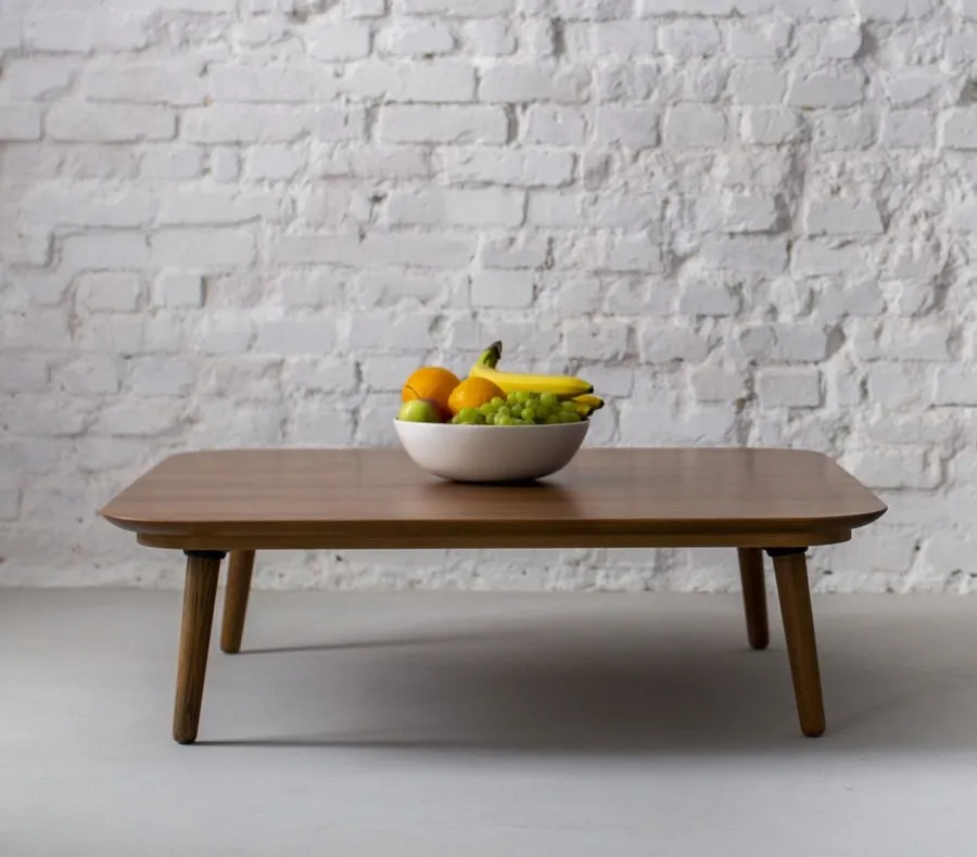 Stolik kawowy CONTRAST TETRA 110x110x31 cm - szary jesion