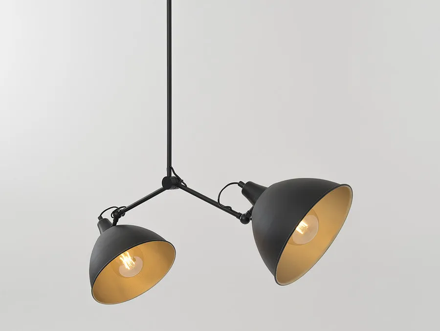 Lampa wisząca COBEN TWO HEAD - czarny