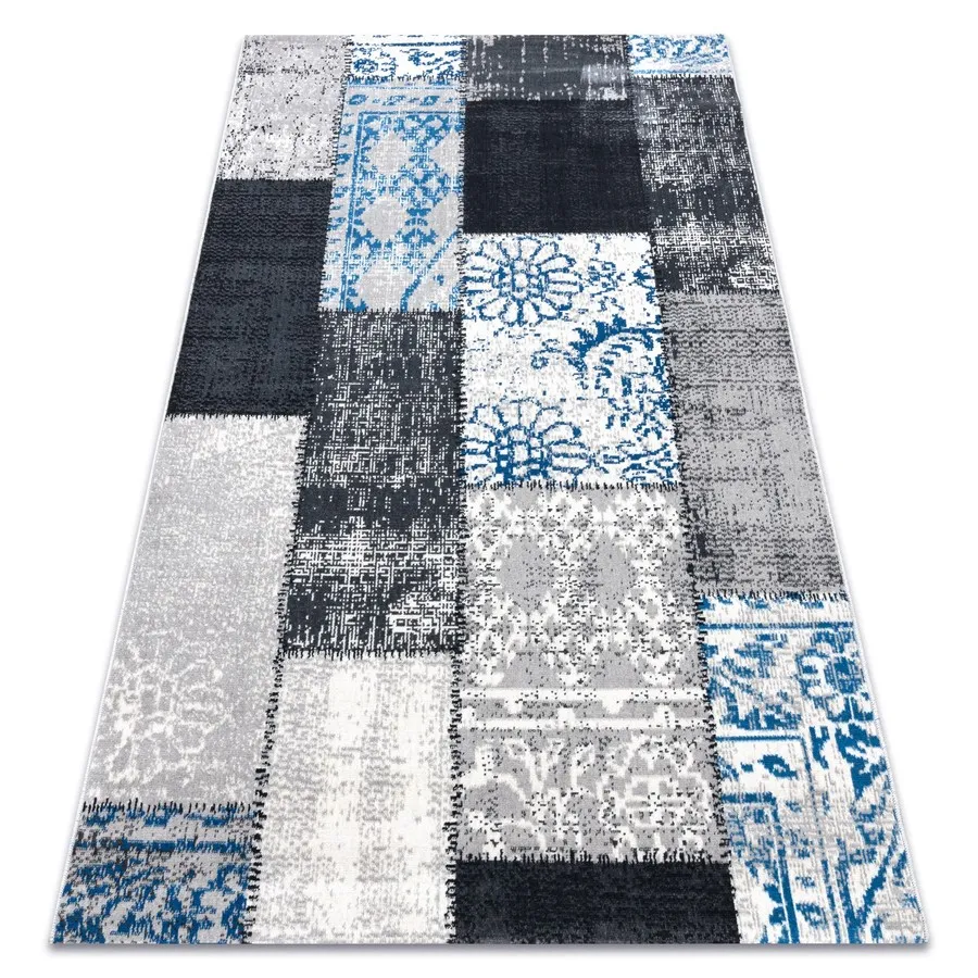 Dywan VIN I - szary/niebieski patchwork