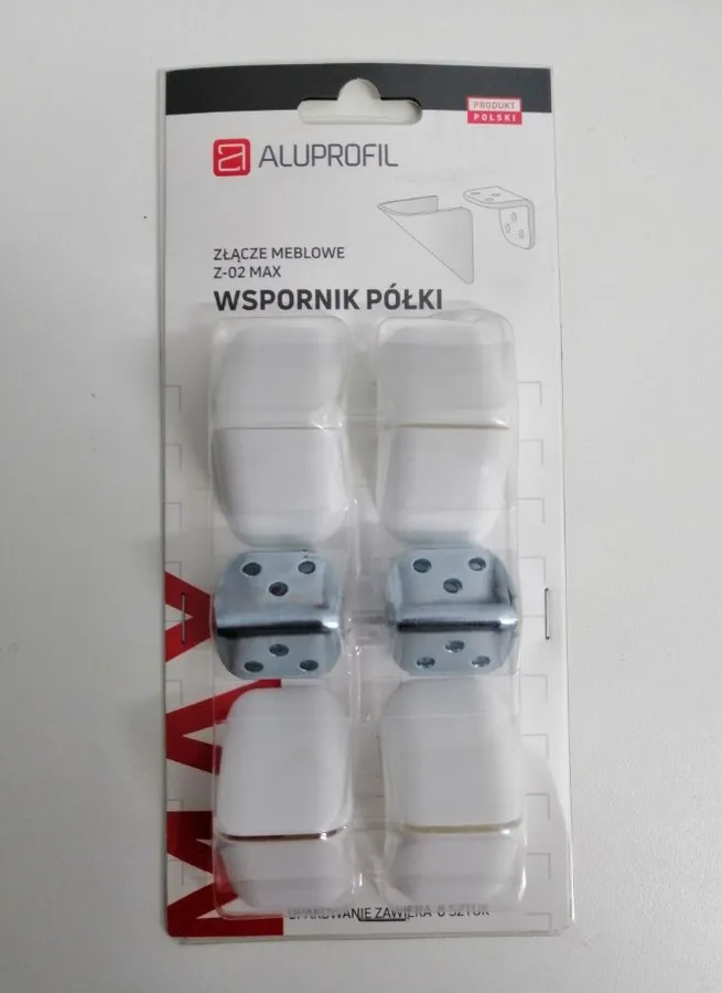 Złącze Meblowe Z-02 MAX Białe 8 Szt.