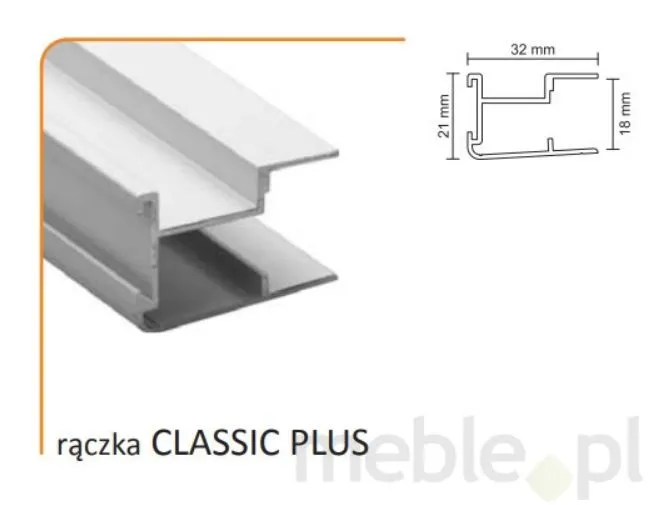 Rączka CLASSIC PLUS 18/M do drzwi przesuwnych - czarny mat / dł. 270 cm