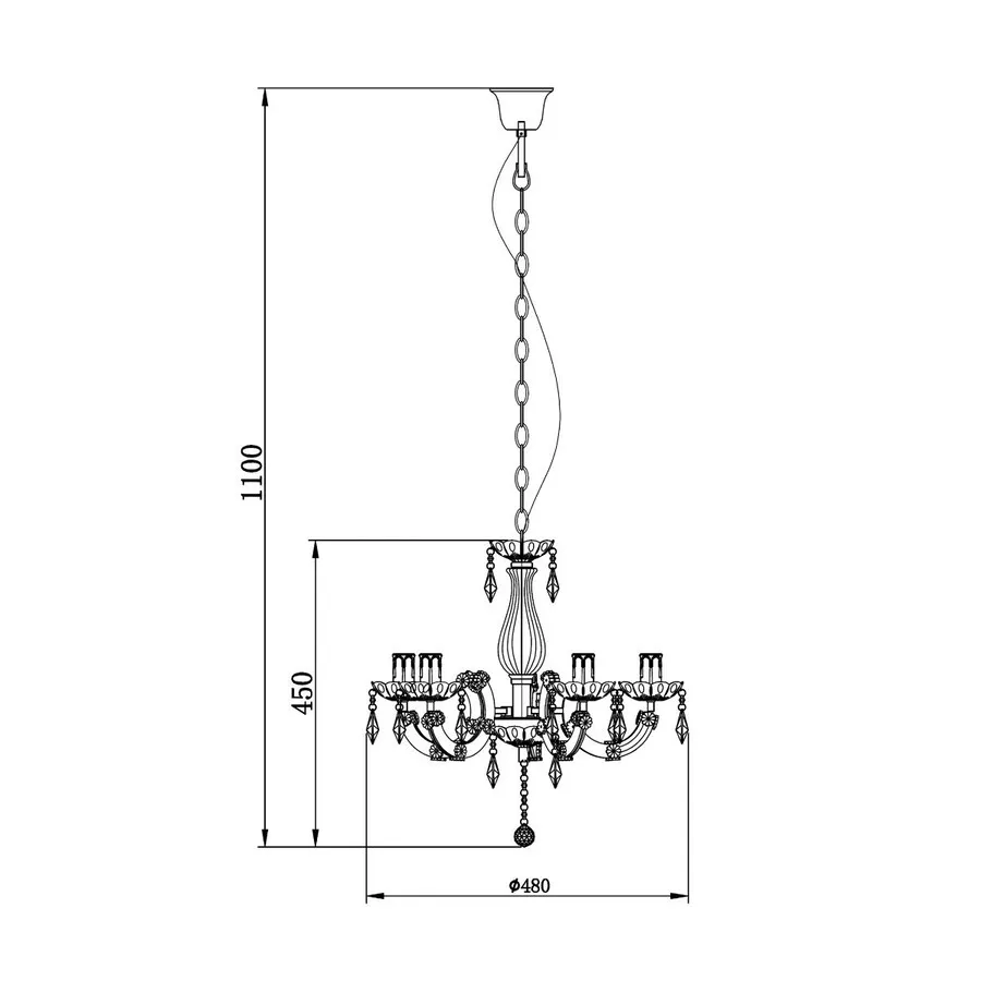 Lampa wisząca MAGNOLIA RLD94016-5A - transparentny