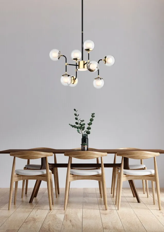 Lampa wisząca RIANO P0454-08D-SDAC - złoty/przezroczysty