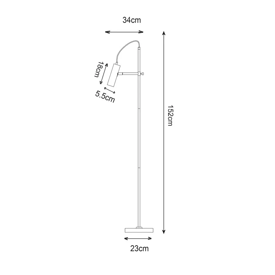 Lampa podłogowa TENSO F18014-GU10-BK - czarny