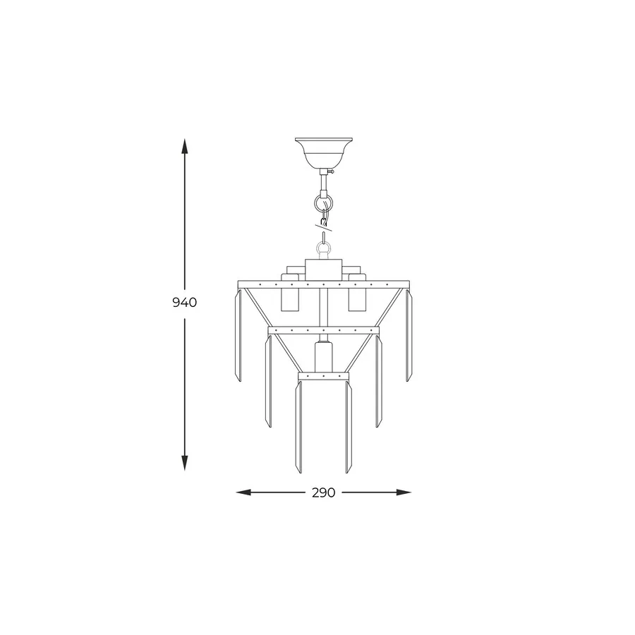 Lampa wisząca AMEDEO 17106/3+1-CHR - chrom