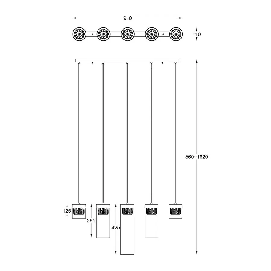 Lampa wisząca GEM P0389-05E-F7AC - złoty