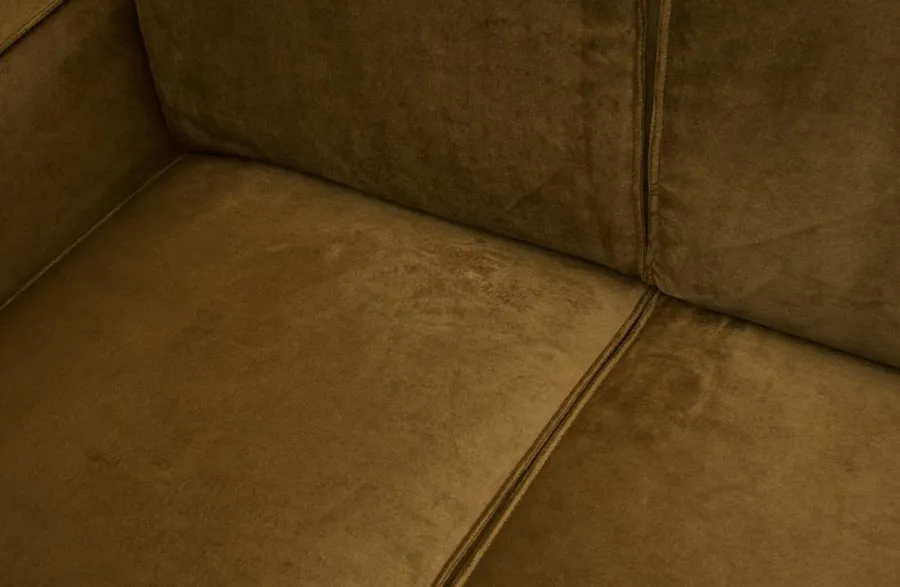 Sofa narożna STATEMENT prawa - velvet miodowy