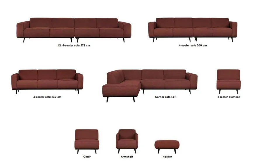 Sofa narożna STATEMENT prawa - velvet miodowy