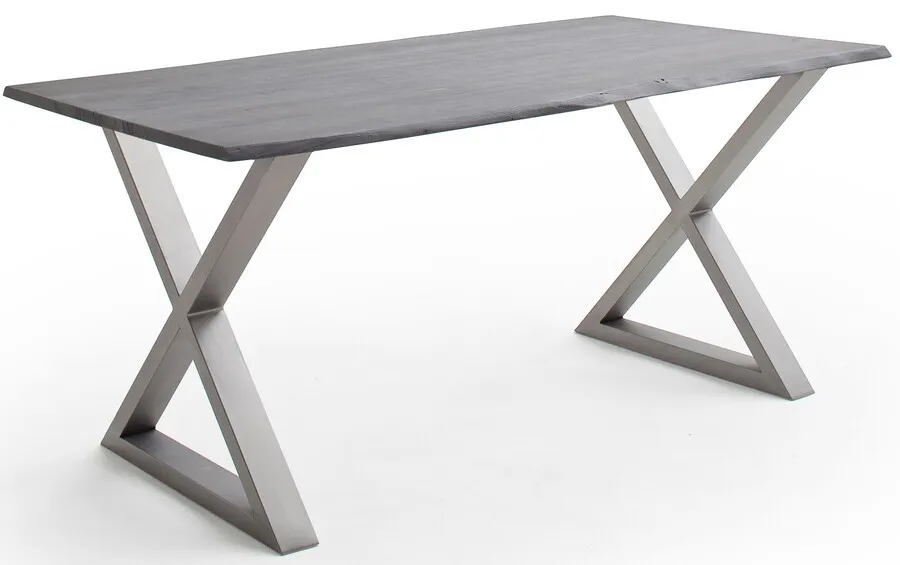 Stół drewniany CALABRIA z blatem 2.5 cm - szary piaskowany
