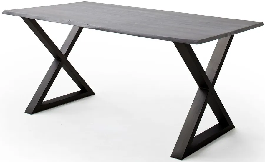 Stół drewniany CALABRIA z blatem 2.5 cm - szary piaskowany
