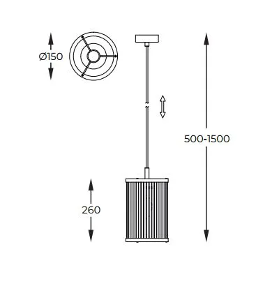 Lampa wisząca SERGIO P0528-01F-V6AC - złoty